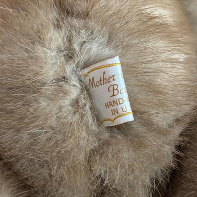 LOT 93: Vintage Handmade Mothers Grimm Real Genuine Mink Fur 18" Teddy Bear Jointed & Lenox Smithsonian Institution Centennial...