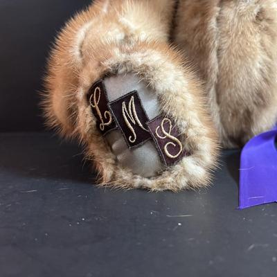 LOT 93: Vintage Handmade Mothers Grimm Real Genuine Mink Fur 18" Teddy Bear Jointed & Lenox Smithsonian Institution Centennial...