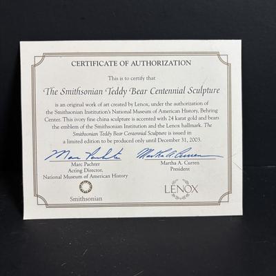 LOT 93: Vintage Handmade Mothers Grimm Real Genuine Mink Fur 18" Teddy Bear Jointed & Lenox Smithsonian Institution Centennial...