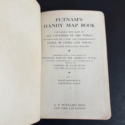 LOT 94: Vintage Putnam's Handy Map Book, Vintage Road Maps, Vintage Railway Share Plaque, HO Scale Boston Elevated Type 5 Streetcar,...