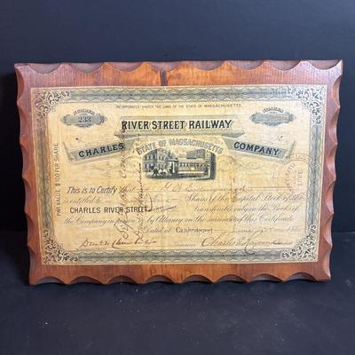 LOT 94: Vintage Putnam's Handy Map Book, Vintage Road Maps, Vintage Railway Share Plaque, HO Scale Boston Elevated Type 5 Streetcar,...