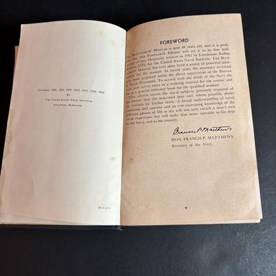 LOT 95: Vintage US Naval Artificer's Manuel, US Navy War Photographs, The Blue Jackets Manual 1940, Sergeant Terri Bull Infantry...