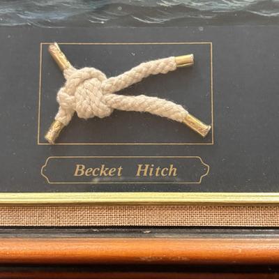 LOT 96: Nautical 8 Knot Maritime Shadow Box & 3 Model Wooden Ships