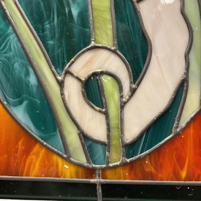 LOT 97: Handcrafted Seahorse-Stained Glass