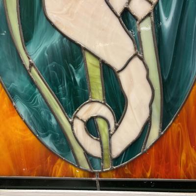 LOT 97: Handcrafted Seahorse-Stained Glass