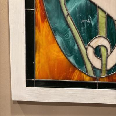 LOT 97: Handcrafted Seahorse-Stained Glass