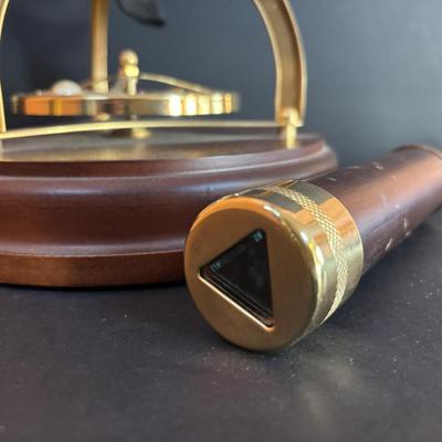LOT 91: The San Franciso Music Box Company Wood & Brass Moving Kaleidoscope - Works
