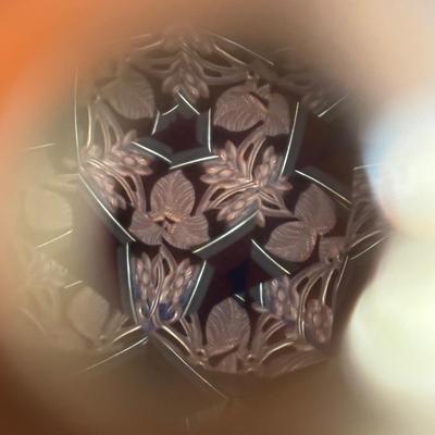 LOT 91: The San Franciso Music Box Company Wood & Brass Moving Kaleidoscope - Works