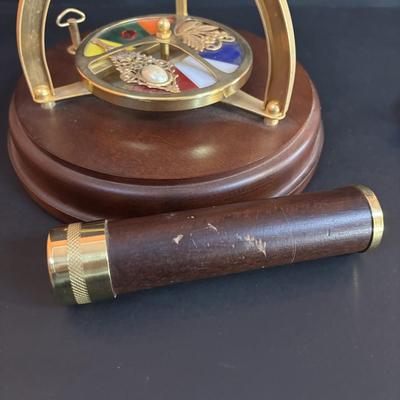 LOT 91: The San Franciso Music Box Company Wood & Brass Moving Kaleidoscope - Works