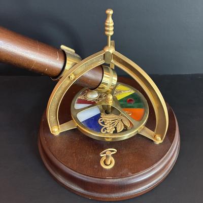 LOT 91: The San Franciso Music Box Company Wood & Brass Moving Kaleidoscope - Works