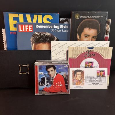 LOT 98: Elvis Presley Collection: Stamps, 8-Tracks, Magazines along with A Century of Country Book