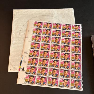 LOT 98: Elvis Presley Collection: Stamps, 8-Tracks, Magazines along with A Century of Country Book