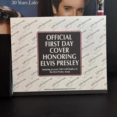 LOT 98: Elvis Presley Collection: Stamps, 8-Tracks, Magazines along with A Century of Country Book