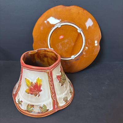 LOT 100: Holiday Entertaining Collection & More: Pfaltzgraff Winterberry Divided Platter, Princess House Ice Bucket & Oil Lamp,...