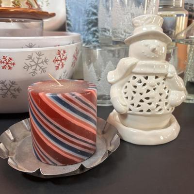 LOT 100: Holiday Entertaining Collection & More: Pfaltzgraff Winterberry Divided Platter, Princess House Ice Bucket & Oil Lamp,...