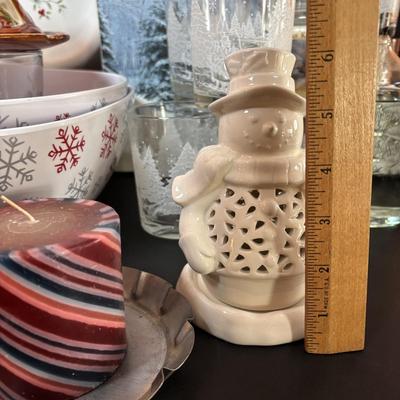 LOT 100: Holiday Entertaining Collection & More: Pfaltzgraff Winterberry Divided Platter, Princess House Ice Bucket & Oil Lamp,...
