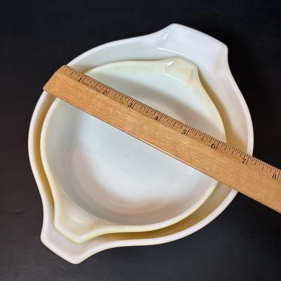 LOT 102: Vintage Pyrex Butterfly Gold Cinderella Mixing Bowls and Marigold Yellow Cinderella Casserole Dish