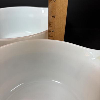 LOT 103: Vintage Pyrex Green Autumn Floral Verde Cinderella Casserole Dishes