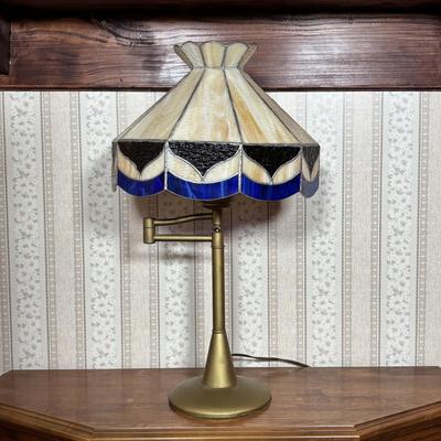 LOT 105: Hand-Crafted Stained Glass Lamp