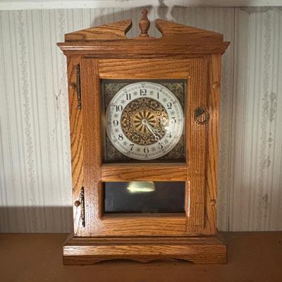 LOT 107: Hand-Crafted Oak Clock