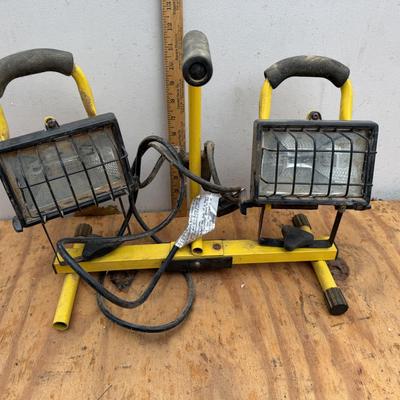 LOT 110: Scaffolding, Furniture Dolly, Dual Shop Light