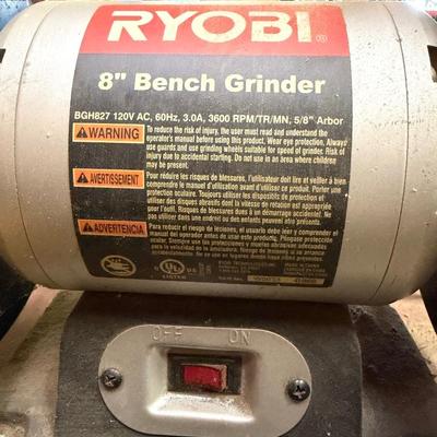 LOT 113 - 8" Bench Grinder w/ Vice - Very Heavy w/ Steel Base
