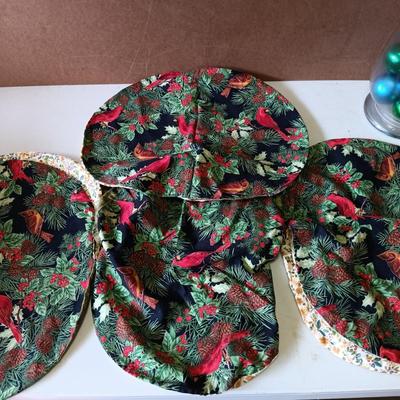 LOT 116: Vintage Bisque Pottery Nativity Figurines, Art Glass Ornaments, Glass Bells & More