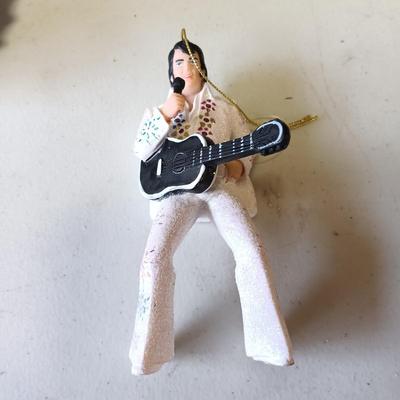 LOT 116: Vintage Bisque Pottery Nativity Figurines, Art Glass Ornaments, Glass Bells & More