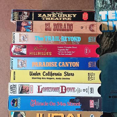 LOT 117: Large Collection of Western VHS Tapes, Cassettes & Tex Ritter Record