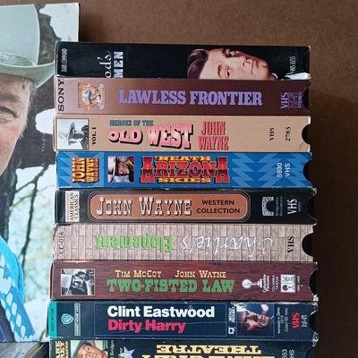 LOT 117: Large Collection of Western VHS Tapes, Cassettes & Tex Ritter Record