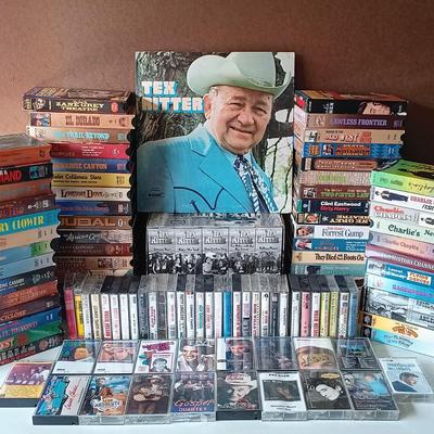 LOT 117: Large Collection of Western VHS Tapes, Cassettes & Tex Ritter Record