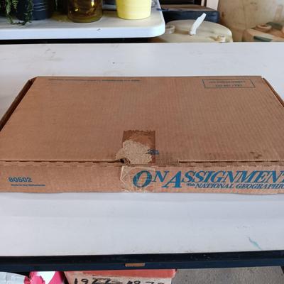 LOT 126: National Geographic 1975 Atlas of the World, On Assignment Board Game & Magazines on CD-ROM