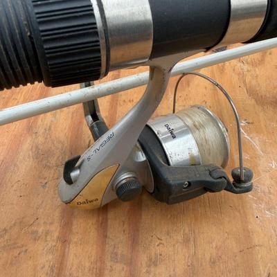 LOT 132 - Fishing Pole Lot w/ Philadelphia Eagles Chair & Tackle Boxes