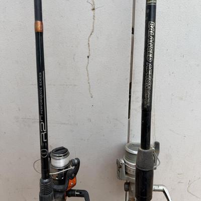 LOT 132 - Fishing Pole Lot w/ Philadelphia Eagles Chair & Tackle Boxes