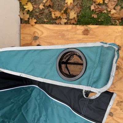 LOT 132 - Fishing Pole Lot w/ Philadelphia Eagles Chair & Tackle Boxes