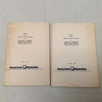 LOT 147: Elisha Webb & Son Co. Ship Equipment Catalog, Old Ironsides Sketchbook, Sun Shipbuilding and Lodge 802 Agreement Programs...