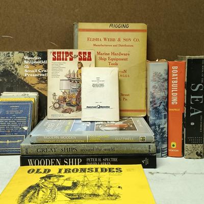 LOT 147: Elisha Webb & Son Co. Ship Equipment Catalog, Old Ironsides Sketchbook, Sun Shipbuilding and Lodge 802 Agreement Programs...