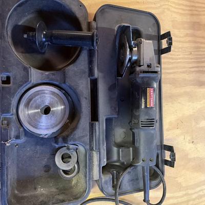 LOT:: 150 - Drill Master Portable Pocket Hole Jig Kit, Craftsman Angle Gringer, & Dovetail Templates