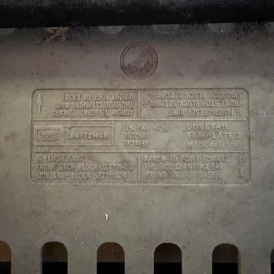 LOT:: 150 - Drill Master Portable Pocket Hole Jig Kit, Craftsman Angle Gringer, & Dovetail Templates