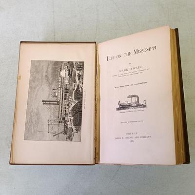 LOT 155: Mark Twain's Life on the Mississippi 1883 Illustrated James R. Osgood and Co.