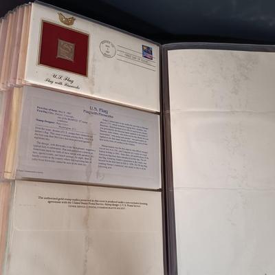 LOT 157: Postal Commemorative Society 22kt Gold Proof Replicas of US Stamps (23 Pages)