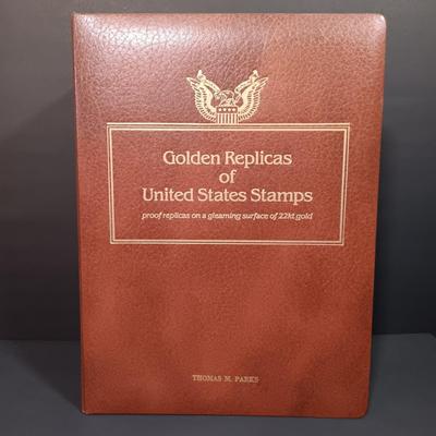 LOT 157: Postal Commemorative Society 22kt Gold Proof Replicas of US Stamps (23 Pages)