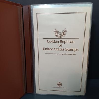 LOT 157: Postal Commemorative Society 22kt Gold Proof Replicas of US Stamps (23 Pages)