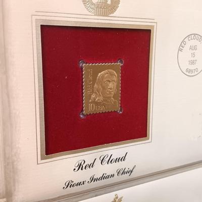 LOT 158: Postal Commemorative Society 22kt Gold Proof Replicas of US Stamps (14 Pages)