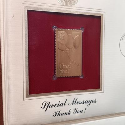 LOT 158: Postal Commemorative Society 22kt Gold Proof Replicas of US Stamps (14 Pages)