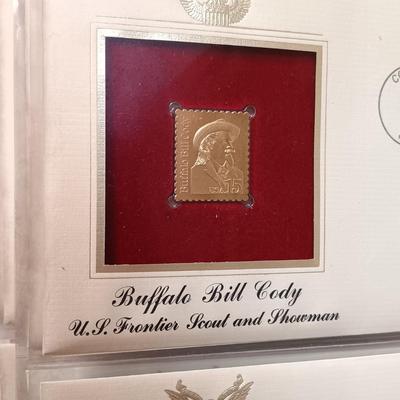 LOT 158: Postal Commemorative Society 22kt Gold Proof Replicas of US Stamps (14 Pages)