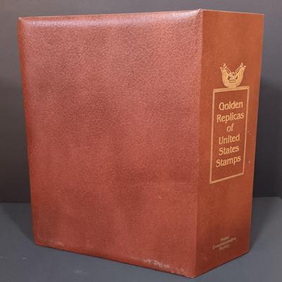 LOT 158: Postal Commemorative Society 22kt Gold Proof Replicas of US Stamps (14 Pages)