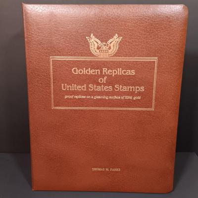LOT 159: Postal Commemorative Society 22kt Gold Proof Replicas of US Stamps (24 Pages)
