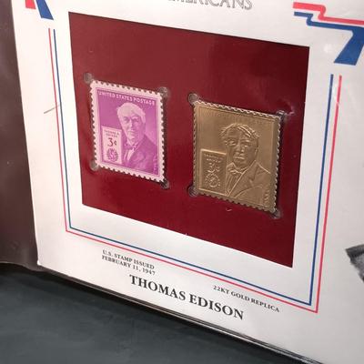 LOT 159: Postal Commemorative Society 22kt Gold Proof Replicas of US Stamps (24 Pages)