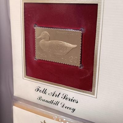 LOT 159: Postal Commemorative Society 22kt Gold Proof Replicas of US Stamps (24 Pages)